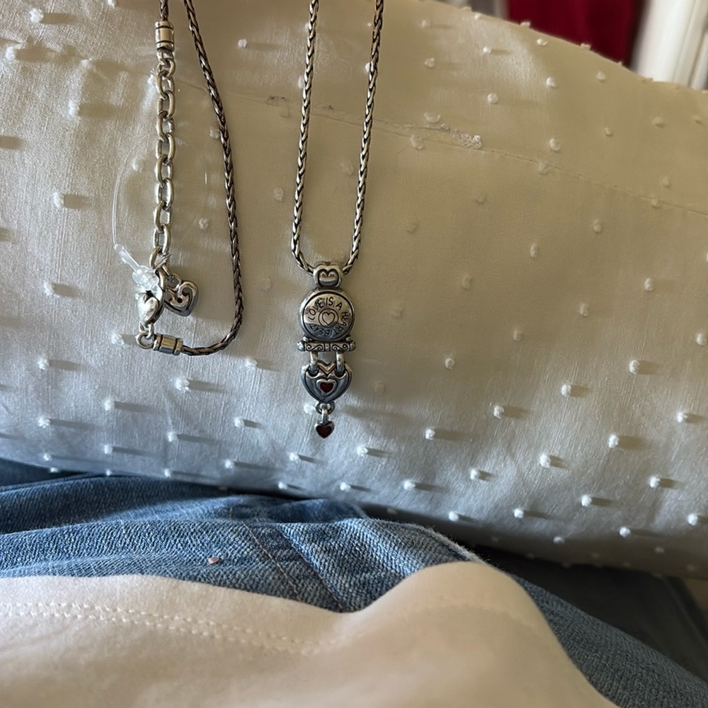 Retired Brighton necklace “Love is a heart beat”